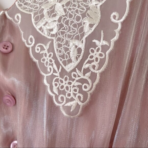 Shimmer Pink Midi Long Sleeves Dress - Picture 7 of 11